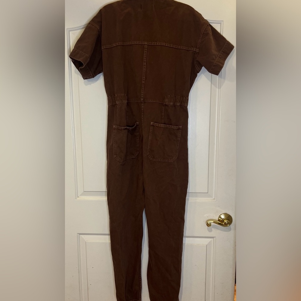 Free People We The Free Marci Coverall Jumpsuit Brown Women’s Size MEDIUM - Picture 12 of 16
